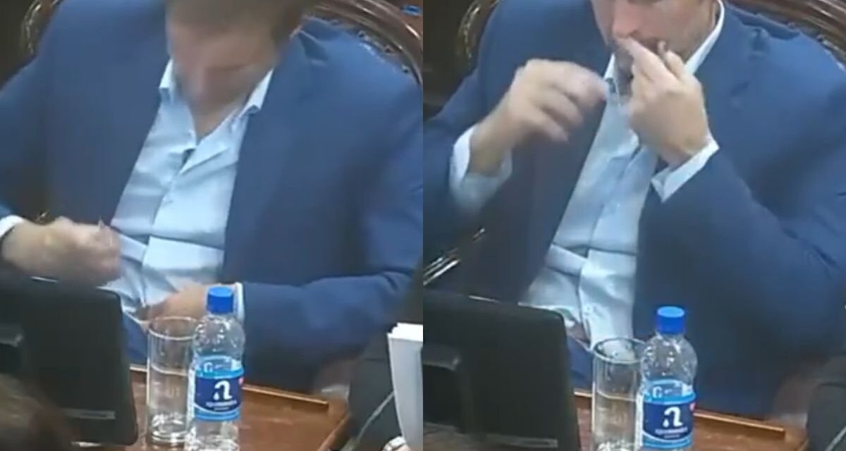 La insólita respuesta del diputado acusado de drogarse en plena sesión: «Es una birome para rascarme el ombligo»