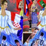 El vestido de Alina Luz Akselrad, la candidata argentina a Miss Mundo que sorprendió con un homenaje a Lionel Messi
