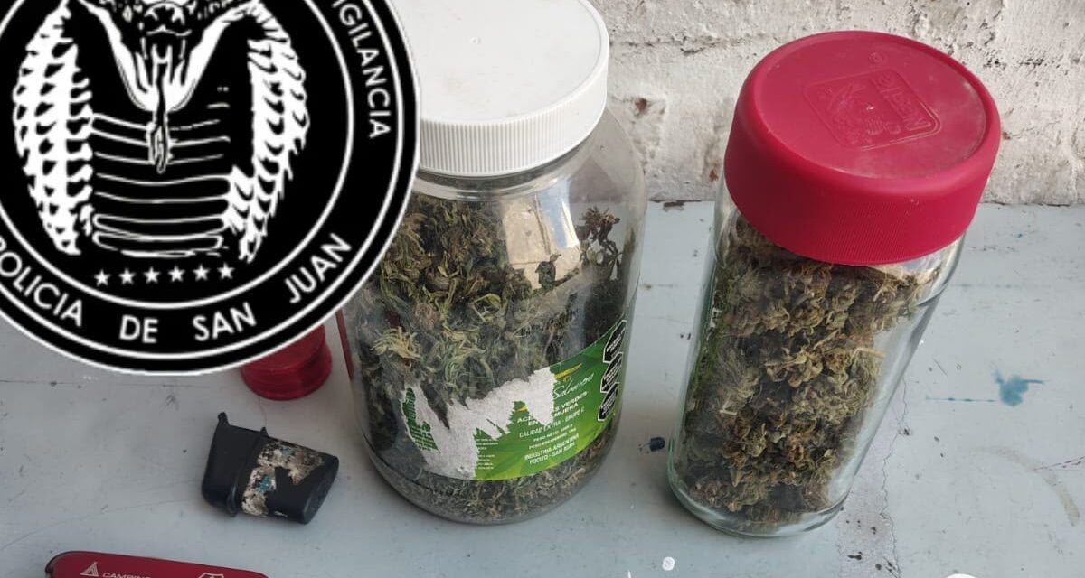 Disturbios en pleno centro sanjuanino: cuatro aprehendidos y secuestro de marihuana y una navaja