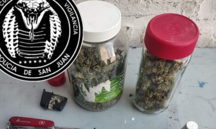 Disturbios en pleno centro sanjuanino: cuatro aprehendidos y secuestro de marihuana y una navaja