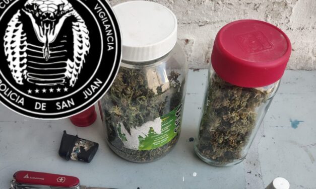Disturbios en pleno centro sanjuanino: cuatro aprehendidos y secuestro de marihuana y una navaja