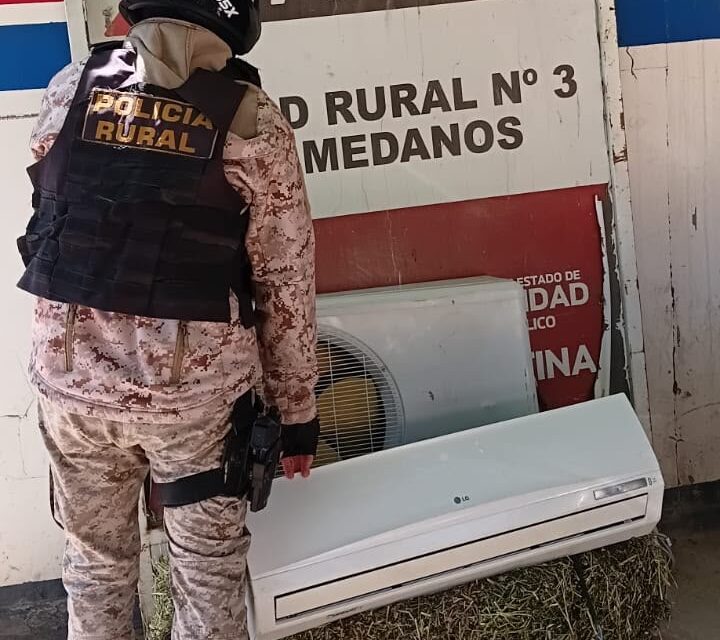 Robaron un aire acondicionado de una salita de Caucete, hicieron un boquete en el techo y lograron recuperarlo