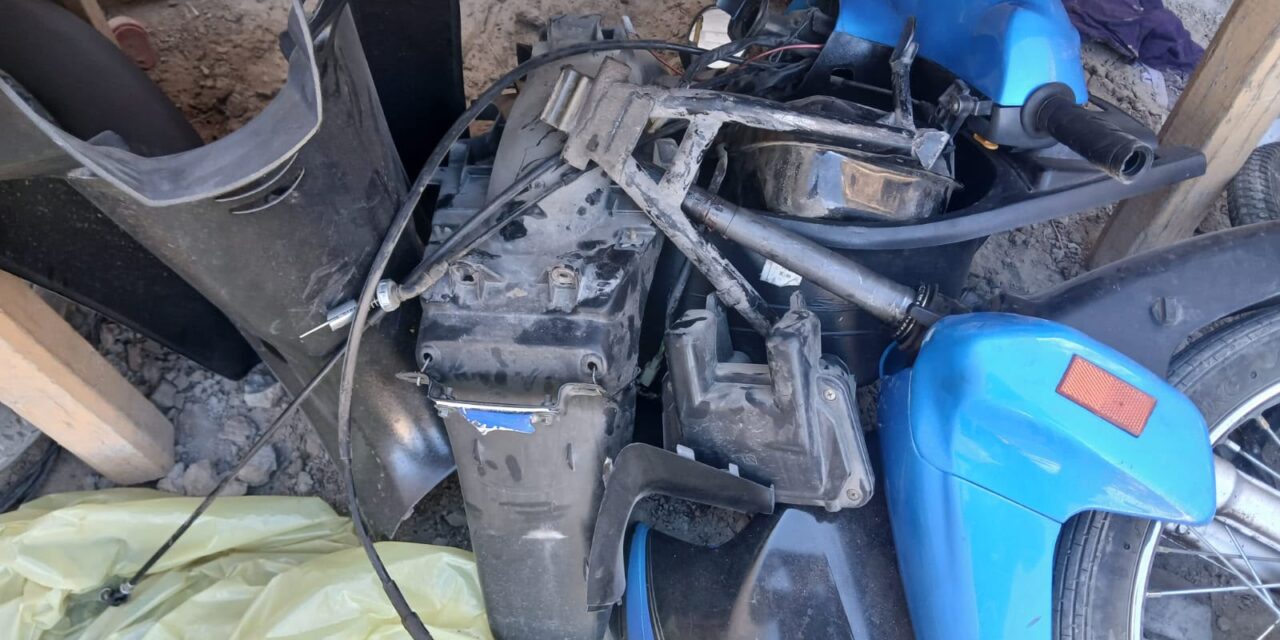 Encontraron desarmada una moto robada horas antes en Pocito