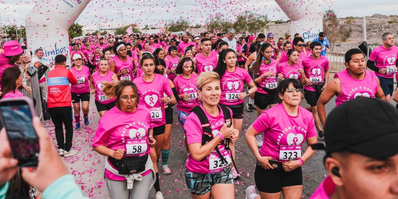 Chimbas reunió a más de 2.000 personas en una maratón por la prevención del cáncer de mama