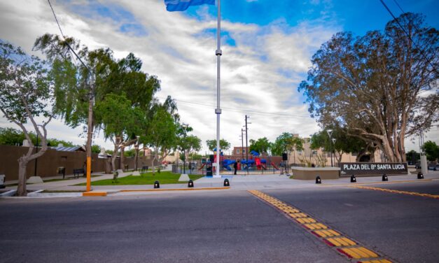 Santa Lucía inauguró una plaza renovada con juegos, iluminación LED y espacios recreativos