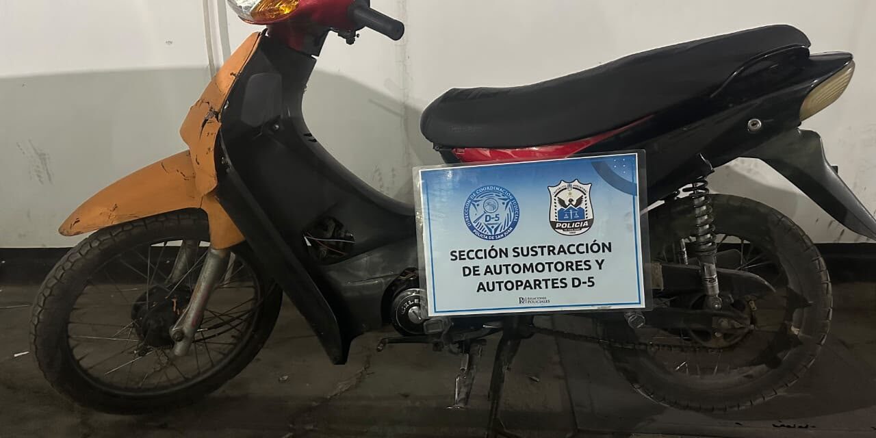 Rawson: recuperaron una moto robada tras una persecución policial