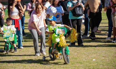 Santa Lucía reunió a las familias en una nueva edición de la Bicicleteada de los CDI