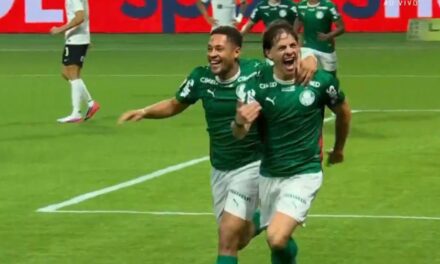 Agustín Giay hizo un doblete en la goleada de Palmeiras ante Corinthians