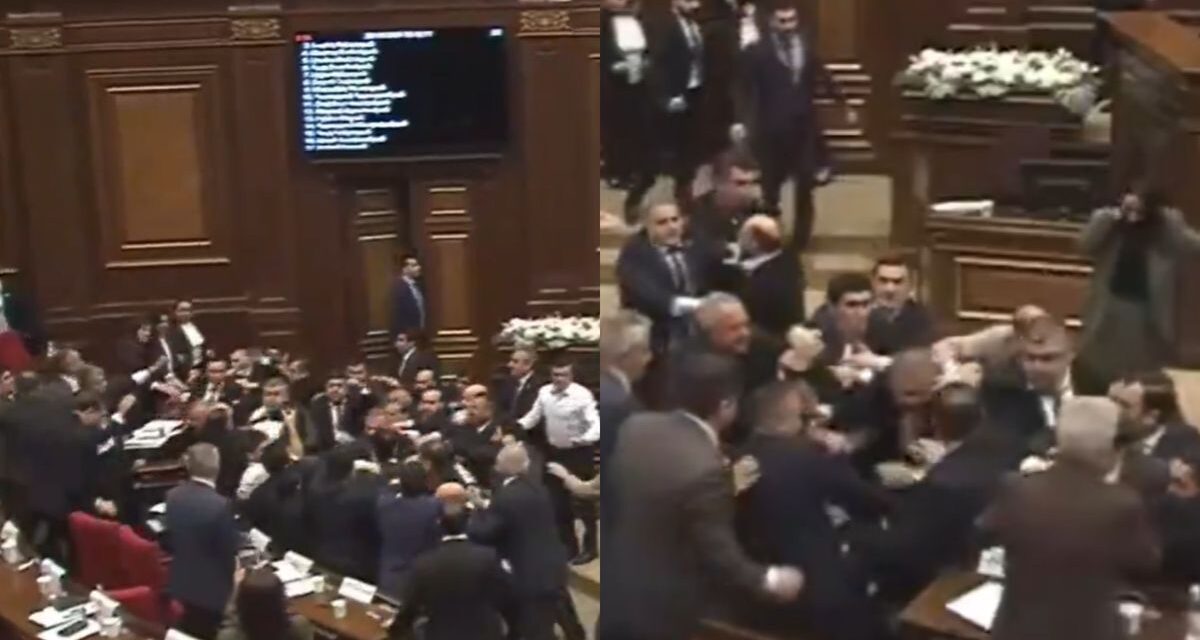 batalla campal en el Parlamento terminó en caos, sillas voladoras y golpes en plena sesión