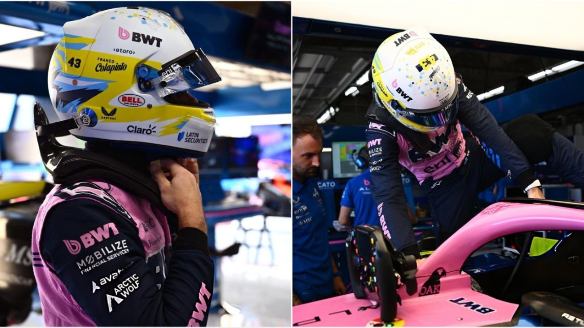 Franco Colapinto presentó su nuevo casco con un guiño a Boca para el GP de Estados Unidos