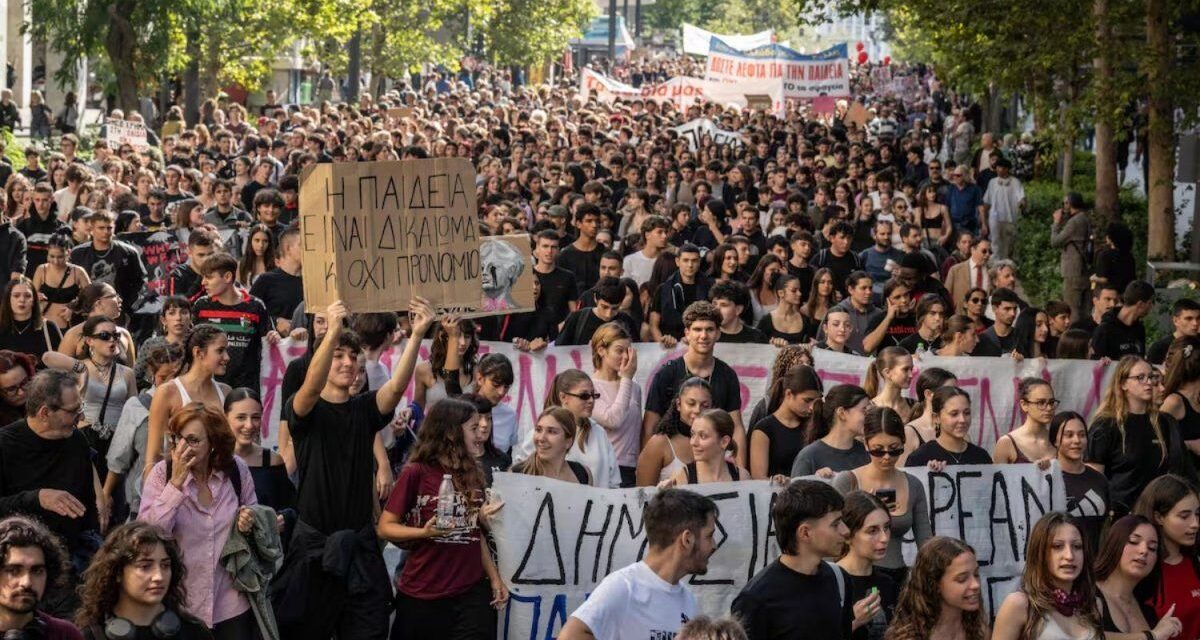 Grecia se sumó a las movilizaciones estudiantiles con reclamos en las calles
