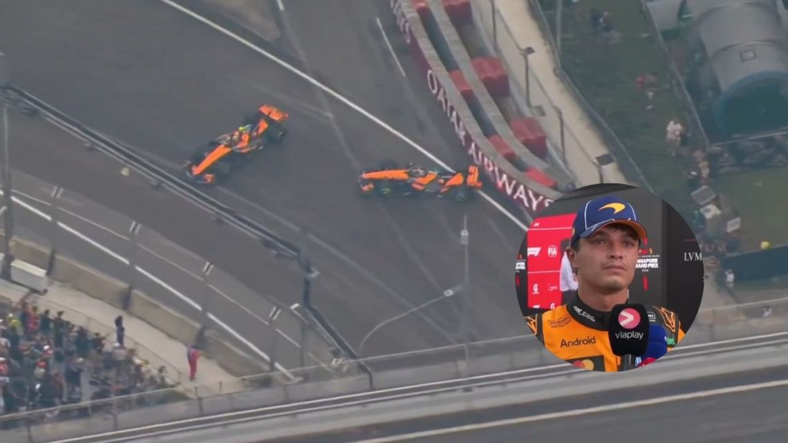 Lando Norris chocó a su compañero en la Sprint de Singapur y quedó expuesto por sus críticas a Colapinto