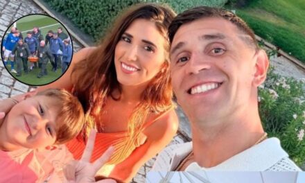 El mensaje de la esposa del Dibu Martínez que llevó tranquilidad tras el fuerte golpe
