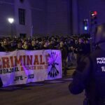 Una protesta frente al Ministerio de Transportes terminó con incidentes en Madrid